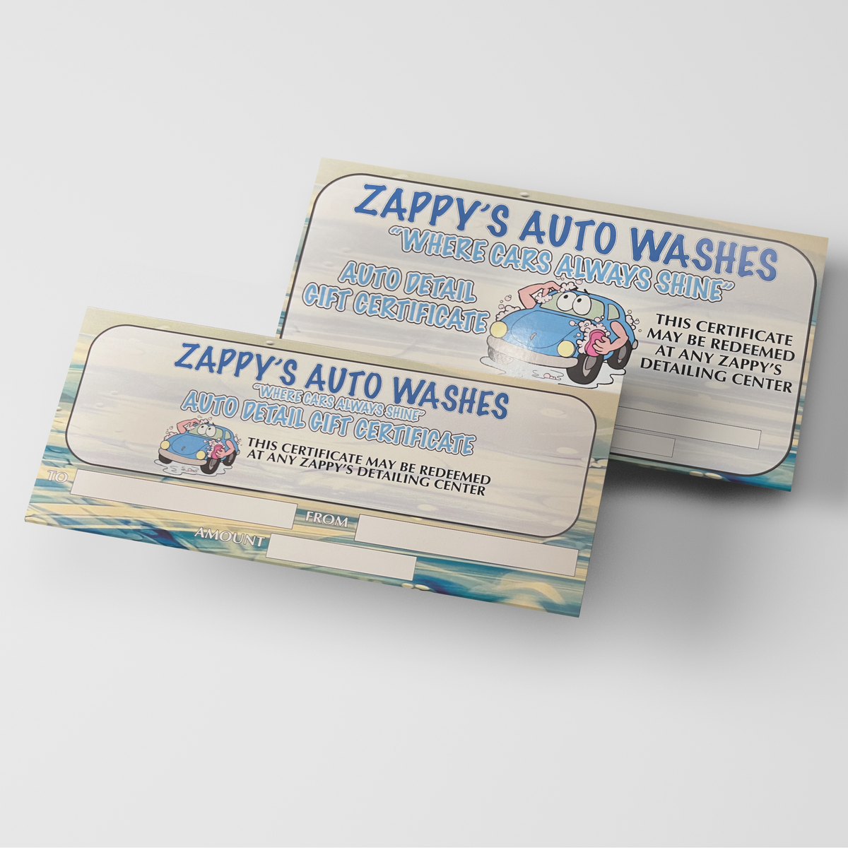 Auto Detailing Gift Certificate Zappy's Auto Washes