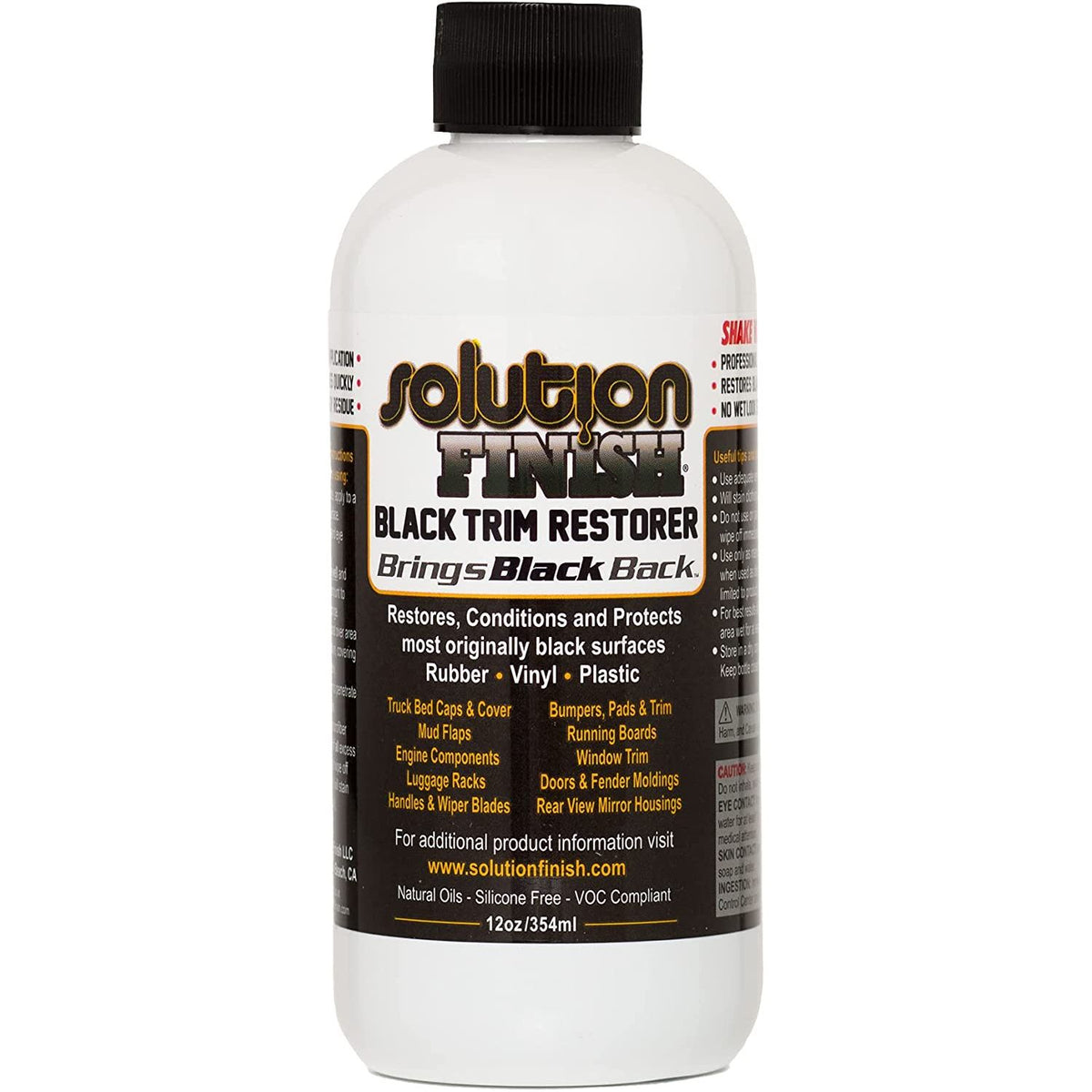 Solution Finish - Black Plastic & Vinyl Restorer - 12 oz.