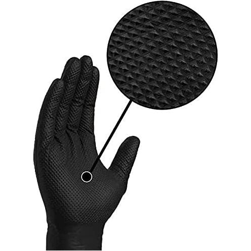 Nitrile 7 Mil Black Diamond Grip Texture & Powder-Free Gloves